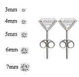 Round solitaire Silver stud earrings by GlitZ JewelZ © – quality CZ crystal