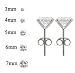 Round solitaire Silver stud earrings by GlitZ JewelZ © - quality CZ crystal