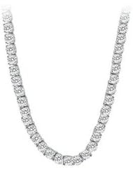14K White Gold Diamond Eternity Necklace 16.00 CT TDW