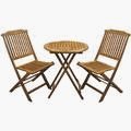 Outdoor Interiors Eucalyptus 3 Piece Square Bistro Outdoor Furniture Set - includes cushions