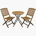 Outdoor Interiors Eucalyptus 3 Piece Square Bistro Outdoor Furniture Set - includes cushions
