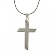 Sterling Silver Cross Pendant 18 Inch Necklace Diamond