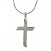 Sterling Silver Cross Pendant 18 Inch Necklace Diamond
