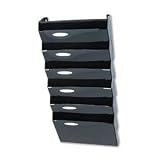 Rubbermaid 16661 Classic hot file 7-pocket wall system w/labels/holders, letter, black