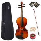 Barcelona Beginner Series 3/4-Size Student Violin with Case, Rosin, Bow, Bridge, Strings