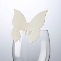 Tischkarte 10 St�ck - Schmetterling f�r Glas creme (ivory) - zu allen Feierlichkeiten wie z.B.Geburtstag oder Hochzeit
