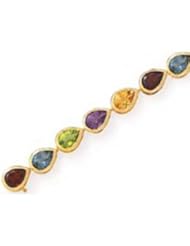 14k Multi Pear-Shape Semi Precious Stone Bracelet (18.0 cts.tw.)