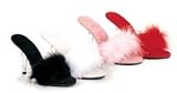 405 Sasha, 4 Inch Maribou Feather Bedroom Slippers In 3 Colors, by Ellie Shoes