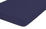 Produkt-Bild: Biberna 77144/290/040 Jersey-Stretch Spannbetttuch / 90 x 190 cm - 100 x 200 cm / Farbe: marine
