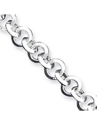 Sterling Silver 8.5inch Polished Fancy Circular Link Bracelet QH308-8.5"