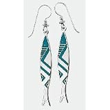 Laurel Burch Teal & Shiny Sandstone Relics Earrings
