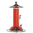 Brushed Metal Glass Hummingbird Feeder 12 Oz