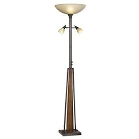 Dick Idol Metal Wood Side Lights Torchiere Floor Lamp