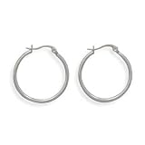 29mm x 1.75mm Stainless Steel Hoop Earrings