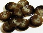 大理石調ボタン・４つ穴９ミリ（茶系）