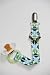 Personalized Pacifier Clip Blue and Green Split Pea