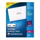 Avery 6879 White laser labels for color printing, 1-1/4 x 3-3/4 label, 300 labels/pack