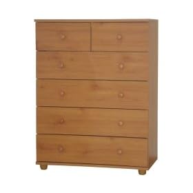 Pine Chest of Drawers 4 + 2 Drawer Cambridge Bedroom Furniture