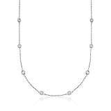 1.00 ct. t.w. Bezel-Set Diamond Station Necklace In 14kt White Gold