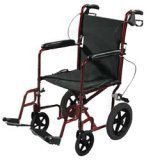 Drive Medical Expedition Aluminum Transport Wheelchair with Loop Locks 17 Inches Red -1 Ea