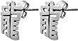 Chinese Dragon Character Pewter Stud Earrings