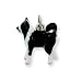 Sterling Silver Enameled Border Collie Dog Charm