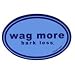 Wag More Bark Less Bumper Sticker - Light Blue Background Dark Blue Lettering