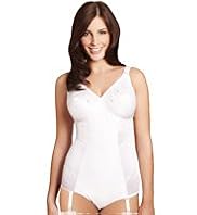 Traditional Firm Control Floral Embroidered Corselette
