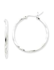 Sterling Silver Twisted Hoop Earrings QE3792"