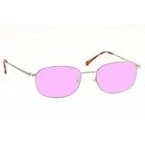 COMPUTER GLASSES WITH PINK POLYCARBONATE DOUBLE SIDED ANTI-REFLECTIVE COATING, SCRATCH COATING AND UV PROTECTION - ANTIQUE GOLD METAL FRAME - 52-19-140.
