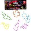 - Pack of 12 Rock N Roll Rebel Music Instruments and Motorcycles Rubba Bandz Rubber Bands Bracelets