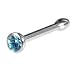 Swarovski Indicolite Nose Bone