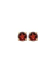 3.09 Cts of 9 mm Texas Star Garnet Stud Earrings in 14K Yellow Gold
