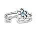 Sterling Silver Blue Crystal Daisy Flower Open title=
