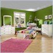 South Shore Logik Kids Pure White Twin Wood Mates Storage Bed 4 Piece Bedro ....