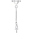 SMALL 16 Gauge Egyptian Cross ANKH DANGLE Nipple Ring 5/16" 3mm