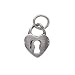Sterling Silver Charm Heart With Keyhole 14mm x 10mm