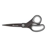 Industrial Scissors, 8, Straight, Black Carbon Coated Blades, Black Blue Handle (UNV92021)... by Universal