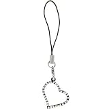 Aurora Gem Black PAVED HEART Cell Phone Charm