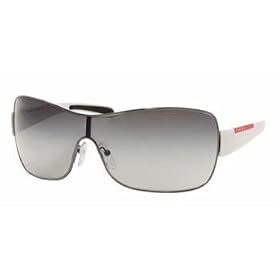 AUTHENTIC PRADA SPS57G 4AO5D1 4AO-5D1 WHITE PLASTIC FRAME GREY LENS SUNGLASSES SHADES