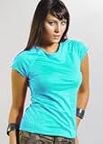 Unplugged Label for Green Raw-Edged Raglan T-Shirt Tee