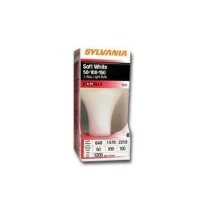 Sylvania Lighting 50 150 3WAY SW Soft White Light Bulb 50 100 150w(pack of 12) by 