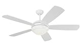 Monte Carlo 5DI52WHD-L Discus 52-Inch 5-Blade Ceiling Fan with Light Kit and White Blades, White