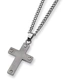 Titanium Cross Necklace - 22 Inch - JewelryWeb