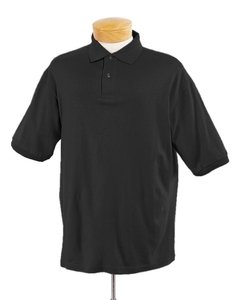 Jerzees 437 5.6 oz. 50/50 Jersey Polo with SpotShield-Large-Black