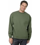 Hanes Mens Premium Cotton Fleece Crew 9 oz Ash Small