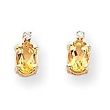 14k Diamond & Citrine Birthstone Earrings XBE178