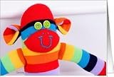 Colorful sock monkey Card