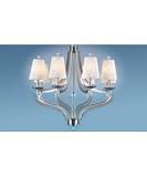 Authenticity Lighting 10-0006-08-04 Alta Nickel 8 Light Single Tier Chandelier in Brushed Nickel with Mouth Blown glass
