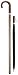 Walking Cane - Mens satin bronze aluminium cane with walnut stained hardwood crook handle, 36